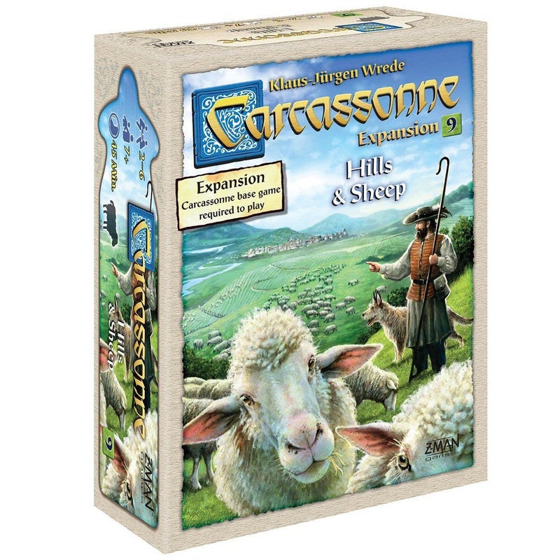 Asmodee Carcassonne Hills & Sheep Board Game Expansion - Manage Flocks, Cultivate Vineyards, and Craft Hills! Strategy Game for Kids and Adults, Ages 7+, 2-6 Players, 45 Minute Playtime, Made by Z-Man Games - Image 1